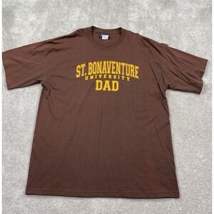 St. Bonaventure University Bonnies DAD Jansport T-shirt Size XL Brown Distressed